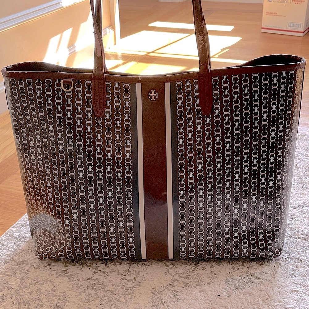 REHAB Tory Burch Burgundy Gemini Tote